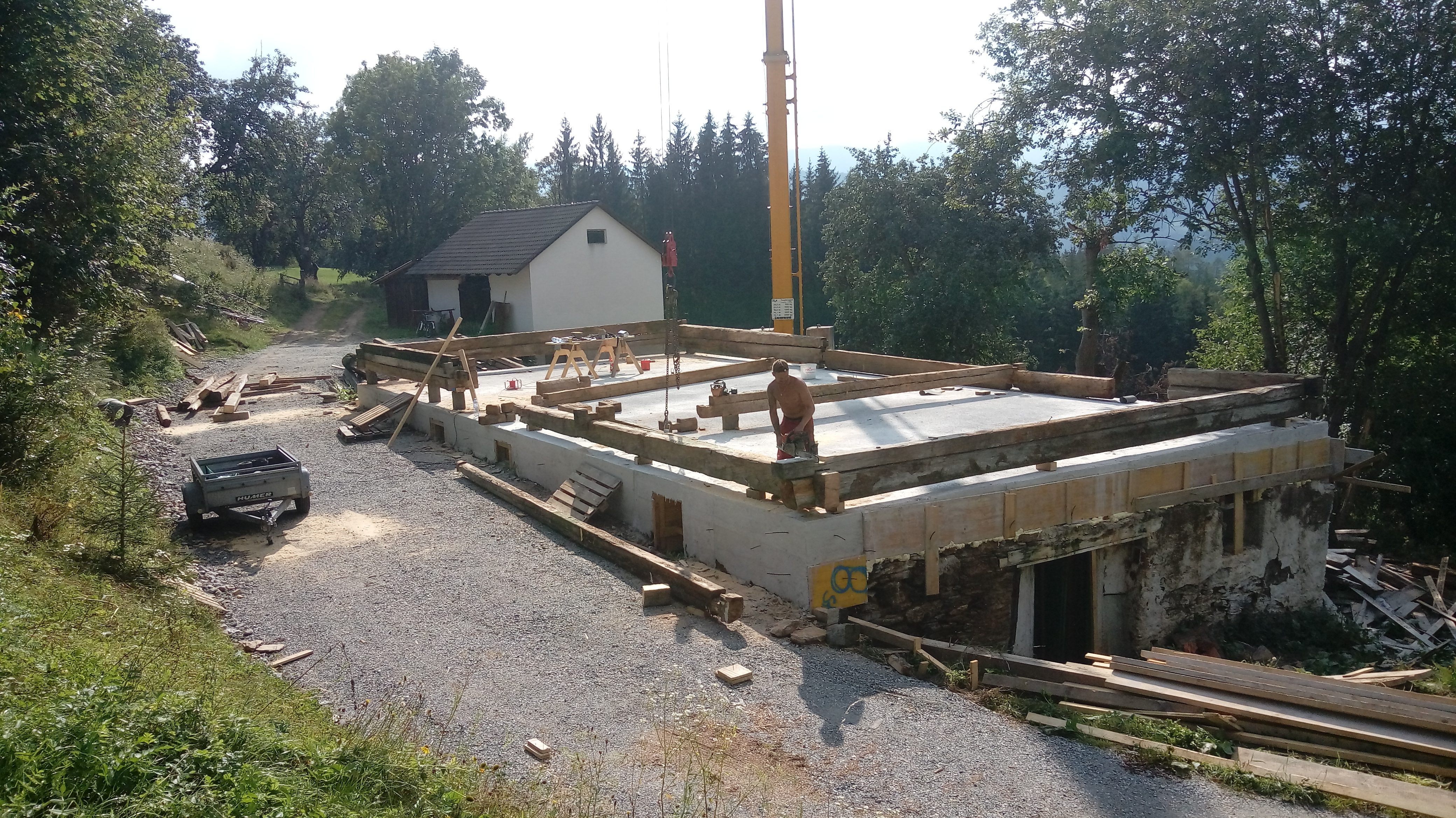 Aufbau Blockhaus alt